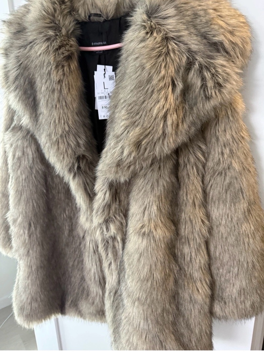 Stradivarius Taupe Faux Fur Jacket